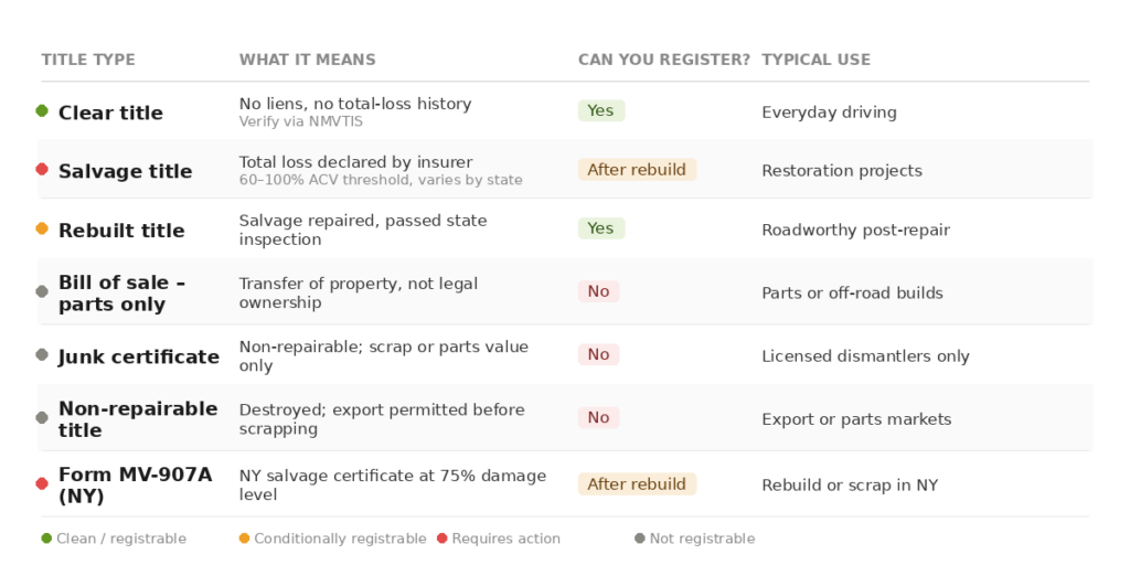 Car Title Types at a Glance (2026)