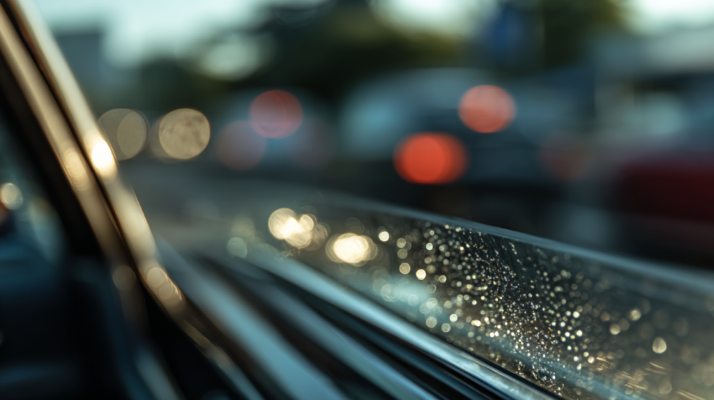 Temporary license plate area on a car used for early vehicle identification checks.
