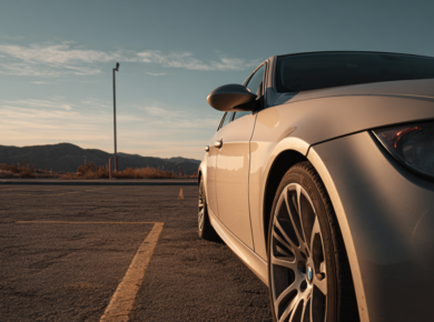 Minimalist side view of a car representing different types of car titles