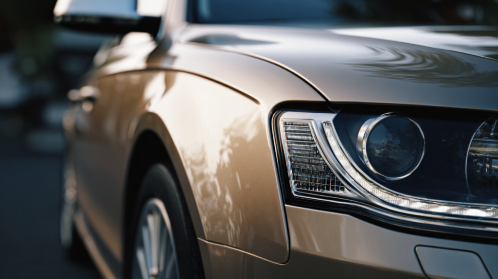 Close-up of a car exterior detail representing clear title vehicles.